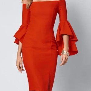 Venus Red Dress Bell Sleeves